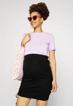 ONLY MATERNITY - Damen OLMNESSA RUCHING SKIRT - Minirock - Black