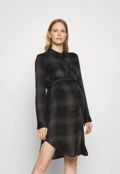 ONLY MATERNITY OLMRILEY LIFE CHECK DRESS - Blusenkleid - Grey - Damen