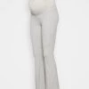 ONLY MATERNITY - Damen OLMNELLA FLARED PANT - Stoffhose - Light Grey Melange