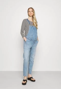 ONLY MATERNITY OLMPERCY LIFE OVERALL - Latzhose - Medium Blue Denim - Damen