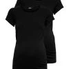 ONLY MATERNITY OLMLOVELY LIFE ONECK 2 PACK - T-Shirt Basic - Black - Damen