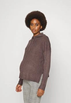 ONLY MATERNITY OLMSHELLY HOOD - Strickpullover - Plum Truffle - Damen