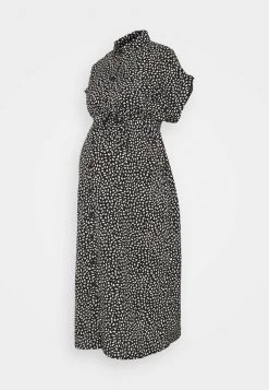 ONLY MATERNITY OLMHANNOVER DRESS - Blusenkleid - Black/cloud Dancer Graphic - Damen