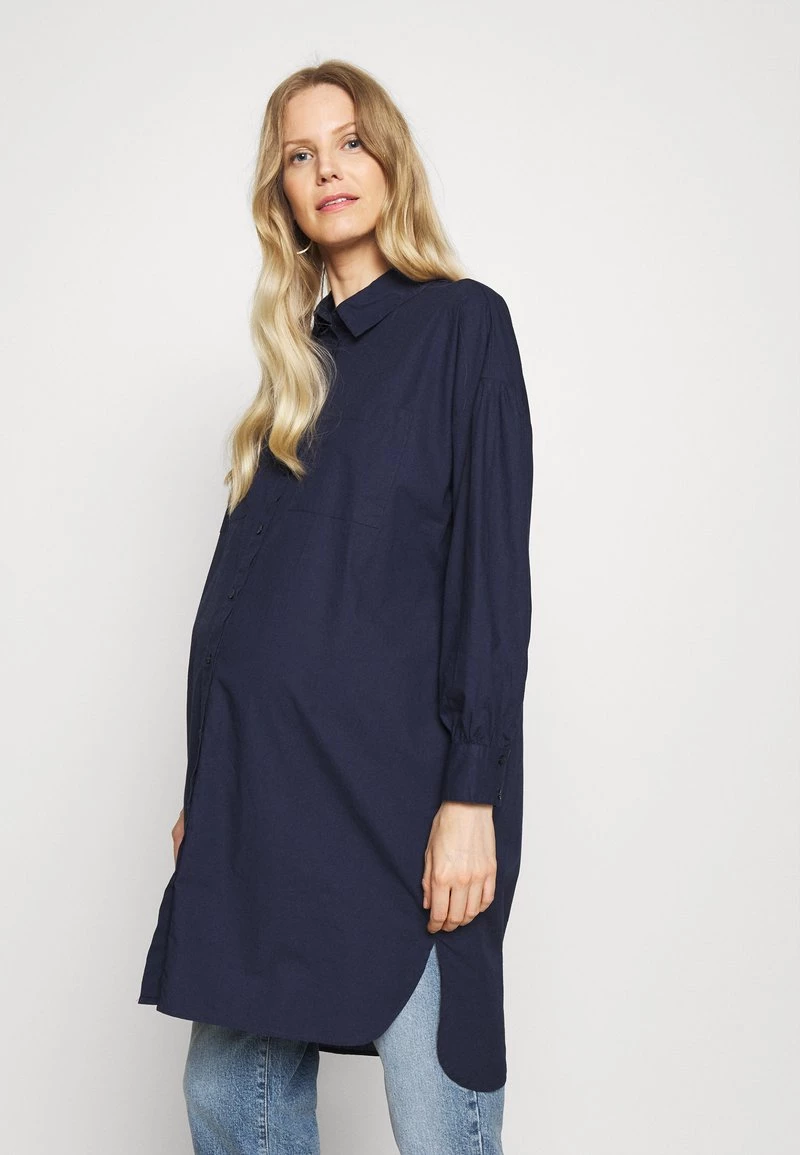 ONLY MATERNITY OLMMARTHINA OVERSIZED SHIRT - Hemdbluse - Evening Blue - Damen