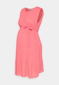 ONLY MATERNITY - Damen OLMPETUNIA PLISSE DRESS - Cocktailkleid/festliches Kleid - Calypso Coral