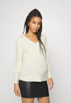ONLY MATERNITY - Damen OLMATIA VNECK CUFF - Strickpullover - Whitecap Gray