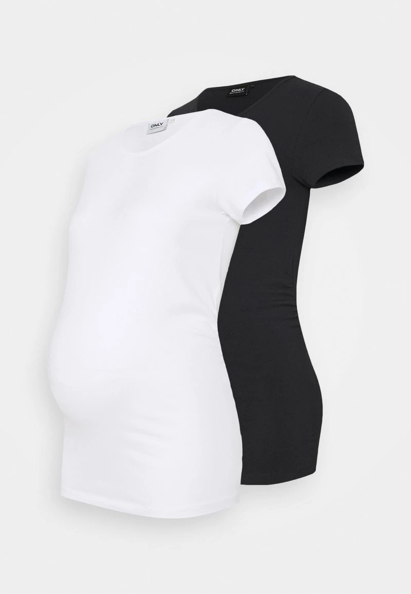 ONLY MATERNITY OLMLOVELY LIFE ONECK 2 PACK - T-Shirt Basic - Night Sky/white - Damen