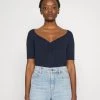 MAX&Co. PLETTRO - T-Shirt Basic - Navy Blue - Damen