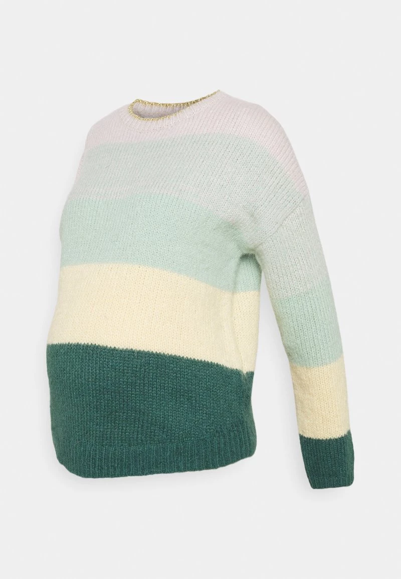 ONLY MATERNITY OLMSONJA LIFE O NECK - Strickpullover - Mallard Green/mellow Yellow/frosty Green/pumice Stone - Damen – Bild 5