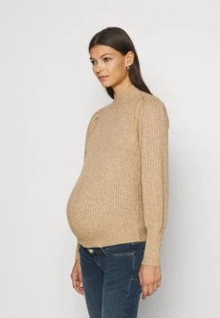 ONLY MATERNITY OLMKATIA HIGHNECK - Strickpullover - Beige - Damen
