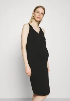 ONLY MATERNITY OLMSALLY CALF DRESS - Jerseykleid - Black - Damen