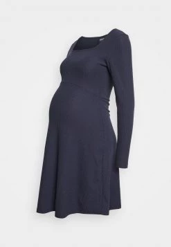 ONLY MATERNITY OLMNELLA SQUARE NECK DRESS - Strickkleid - Evening Blue - Damen