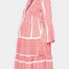 ONLY MATERNITY OLMELLA ATHENA 3/4 V NECK DRESS - Freizeitkleid - High Risk Red - Damen