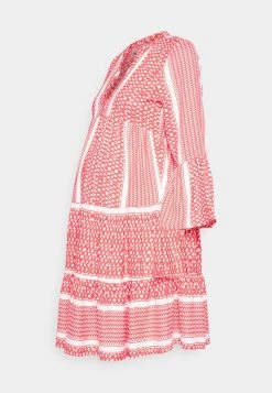 ONLY MATERNITY OLMELLA ATHENA 3/4 V NECK DRESS - Freizeitkleid - High Risk Red - Damen