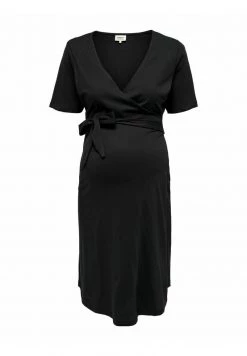 ONLY MATERNITY OLMMAY WRAP DRESS - Jerseykleid - Black - Damen