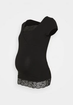 ONLY MATERNITY OLMANNA WRAPOVER - T-Shirt Print - Black - Damen