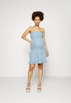 ONLY MATERNITY - Damen OLMRAGNA STRAP DRESS - Jeanskleid - Light Blue Denim