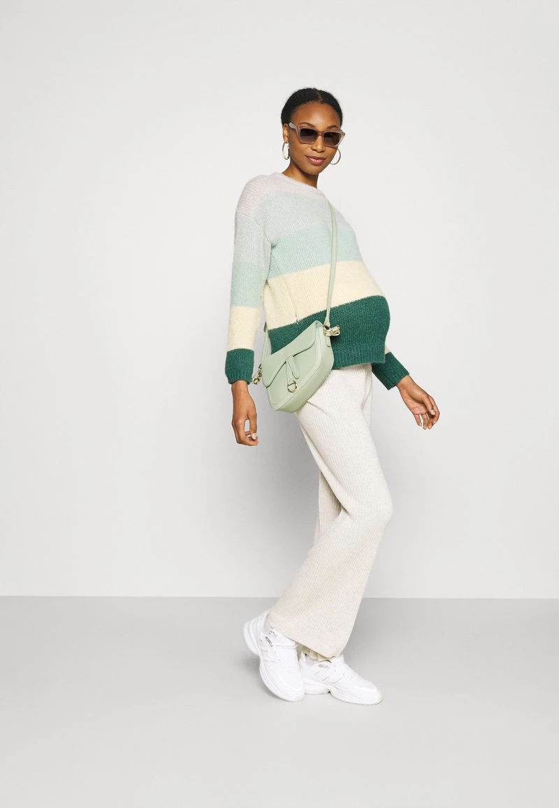 ONLY MATERNITY OLMSONJA LIFE O NECK - Strickpullover - Mallard Green/mellow Yellow/frosty Green/pumice Stone - Damen – Bild 2