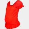 ONLY MATERNITY - Damen OLMMILLE PUFF - T-Shirt Print - Fiery Red